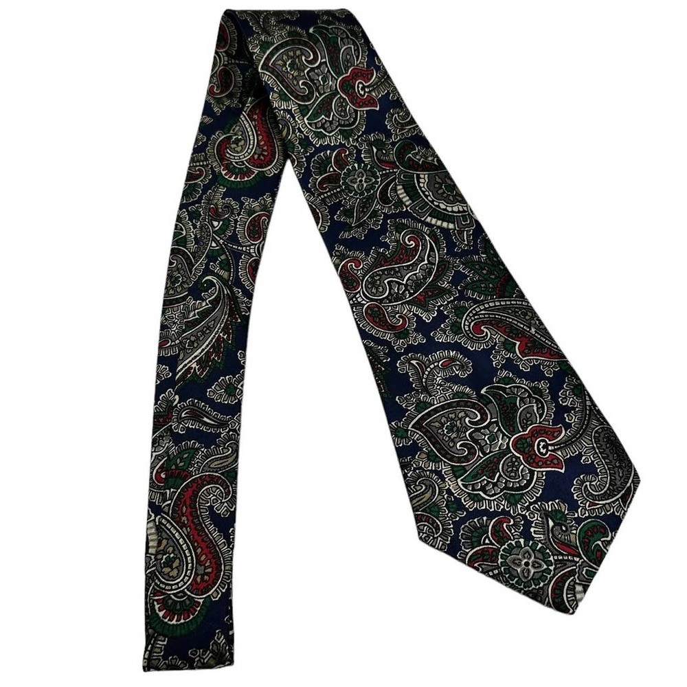 PAISLEY NAVY BLUE RED GREEN ALL OVER PRINT MEN’S TIE
